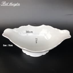 Bát Thuyền Bát Đĩa Đựng Gà Cúng Nguyên Con Gốm Sứ Bát Tràng Cao Cấp Màu Trắng Và Kẻ Vàng 5