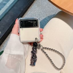 [CÓ SẴN] Ốp chống sốc Samsung Z Flip 3 - ZFlip 3 - ZFlip3 - Flip3 5G gấu bạc nhỏ kèm dây bearbrick sang trọng cá tính 5