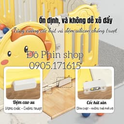 [Tặng thảm, bóng] Quây cũi gấp gọn hình khủng long, nhựa nguyên sinh HDPE an toàn cho bé, nội thất đẹp cho ngôi nhà bạn 8