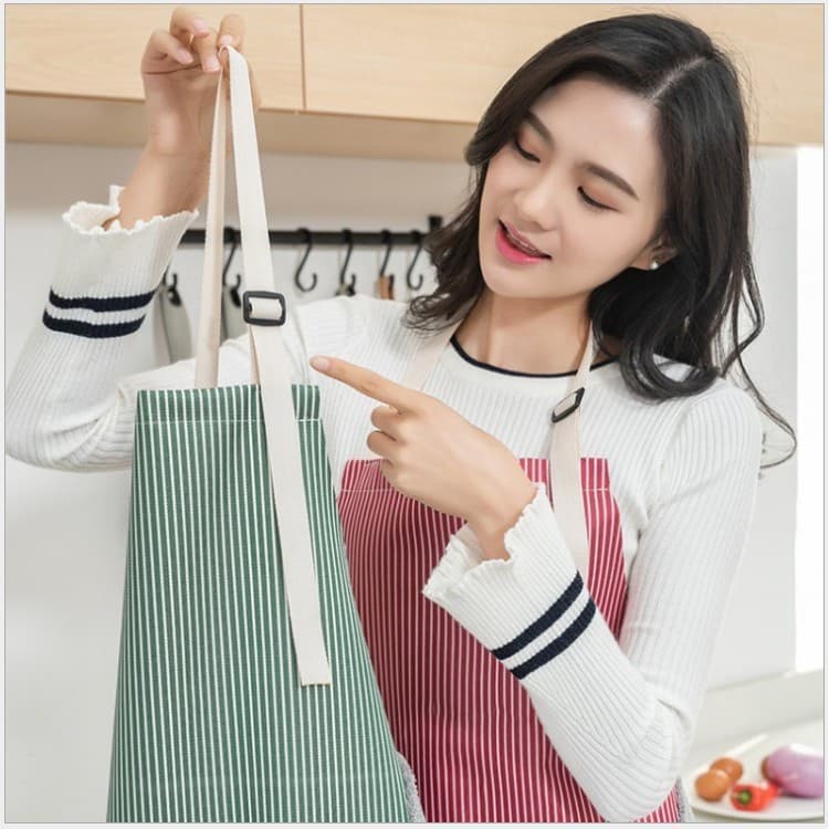 Tạp Dề Phong Cách Hàn Quốc Có Khăn Lau Tay Bên Hông, Tạp Dề Chống Thấm Nước Có Túi