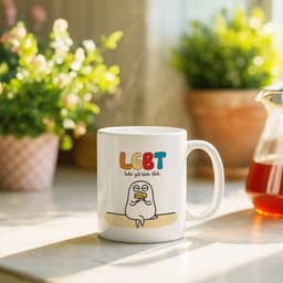 Ly cốc sứ LGBT - luôn giữ bình tĩnh quà tặng bạn bè đồng nghiệp hài hước, ý nghĩa dễ thương 4
