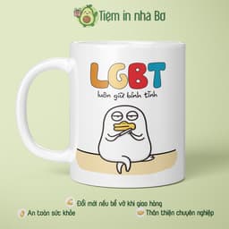 Ly cốc sứ LGBT - luôn giữ bình tĩnh quà tặng bạn bè đồng nghiệp hài hước, ý nghĩa dễ thương 1