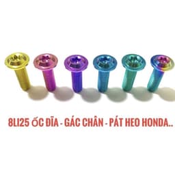 (Mua từ 2) Ốc titan 8li25 dủ MỎNG dẹp gắn đĩa tất cả dòng xe cực sáng đẹp 9