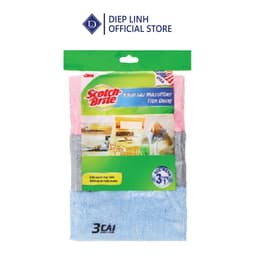 Khăn lau tiện dụng Scotch Brite 3M 30x30cm Combo 3, khăn lau không gây trầy xước thấm hút nước gấp 5 lần, không để lại b 1