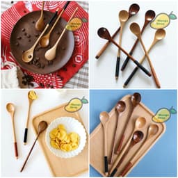 Thìa gỗ cán dài cuốn dây 20*3cm loại đẹp ( thìa muỗng mật ong mứt phong cách Nhật Bản ) 1
