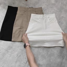 Chân Váy kaki nữ bassic form A lưng cao có quần trong m506 2