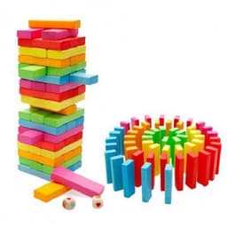 Rút gỗ màu 48 thanh loại lớn - Domino màu cho bé 2