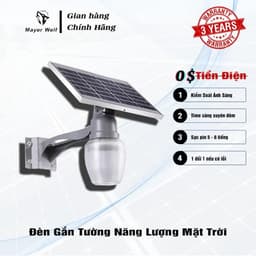 Đèn Treo Quả Đào Tường Năng Lượng Mặt Trời Chính Hãng MayorWolf Bảo Hành 3 Năm 1