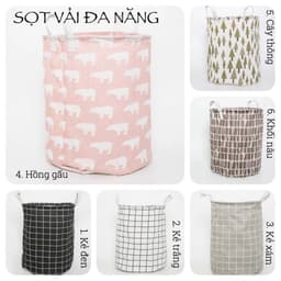 Giỏ vải đựng đồ đa năng, sọt vải để quần áo vải bố chống thấm nước 2