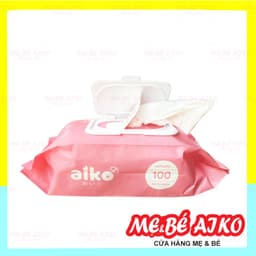 KHĂN GIẤY ƯỚT AIKO KHÔNG MÙI 100 TỜ/TÚI 2
