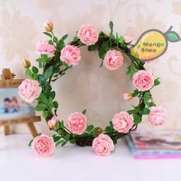 Cành hoa mẫu đơn 3 bông xinh xắn decor chụp ảnh ( hoa hồng lụa hoa giả ) 5