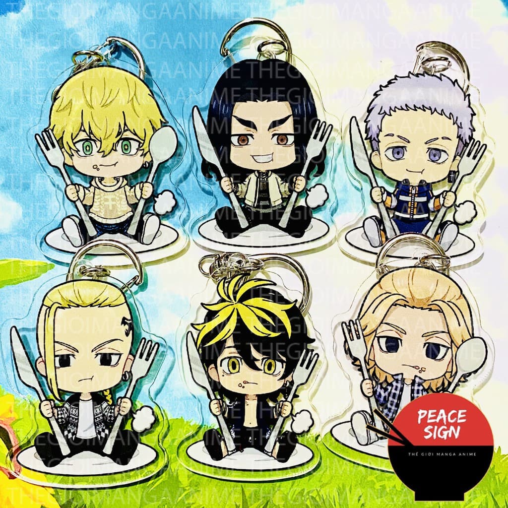 (mua 1 tặng 1) ( Mica ) Móc khóa in hình TOKYO REVENGERS Kịch Trường Của Takemichi ver ĂN UỐNG anime chibi dễ thương