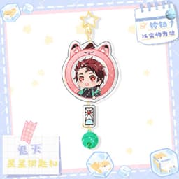 (mua 1 tặng 1) ( LỤC LẠC ) Móc khóa KIMETSU NO YAIBA Thanh Gươm Diệt Quỷ Tai Thú mica trong acrylic anime chibi M2 2