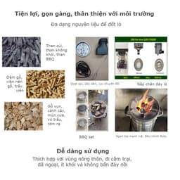 Bếp đun viên nén mùn cưa Model SSM Dùng cho hộ gia đình, hộ kinh doanh nhỏ, bếp pinic dã ngoại cắm trại 7