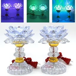[ Hàng loại 1 ] Bộ 2 đèn thờ cúng hoa sen đổi nhiều màu, đèn hoa sen bàn thờ, đồ thờ cúng | Đức Hiếu Shop 1