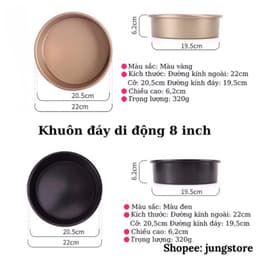 Khuôn làm bánh cao cấp chống dính SET 5 chiếc, khuôn nướng bánh mì, pizza, cupcake bằng thép carbon an toàn 5
