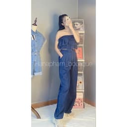 Set Bò Áo quây Quần Xuông Ống Rộng Hàng Chất Lượng Bộ Jumpsuit Nữ Đi Chơi Dạo Phố Hottrend 2022 3