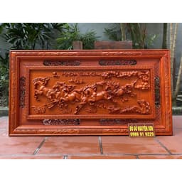 Tranh Mã Đáo Thành Công Gỗ Hương sơn pu cao cấp 7
