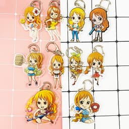 (mua 1 tặng 1) ( Mica ) Móc khóa One Piece Đảo Hải Tặc Miêu tặc Nami quà tặng dễ thương in hình anime chibi 1