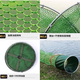 Rọng đựng cá chất liệu cực bền Giỏ đựng cá màu xanh tiện lợi đi câu cá 4