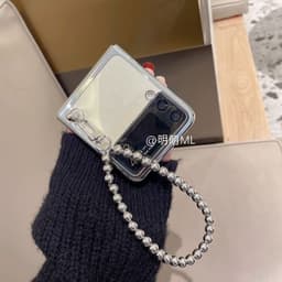 [ORDER] Ốp Samsung Z Flip 4 - ZFlip3 - Z Flip3 - Flip4 5G viền tráng gương tím kèm dây gấu bearbrick bạc cá tính cute 4