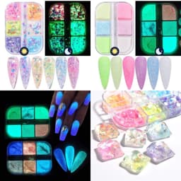 Nhũ vảy cá màu neon dạ quang siêu sáng đẹp trang trí móng cực HOT [ NAILS SUPPLY ] 2