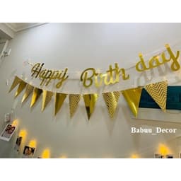 Dây chữ HAPPY BIRTHDAY ép kim trang trí sinh nhật 7
