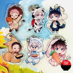 Mua 1 tặng 1 (ĐỒ NGỦ THÚ) Móc khóa JUJUTSU KAISEN cute CHÚ THUẬT HỒI CHIẾN anime chibi mica trong acrylic 1