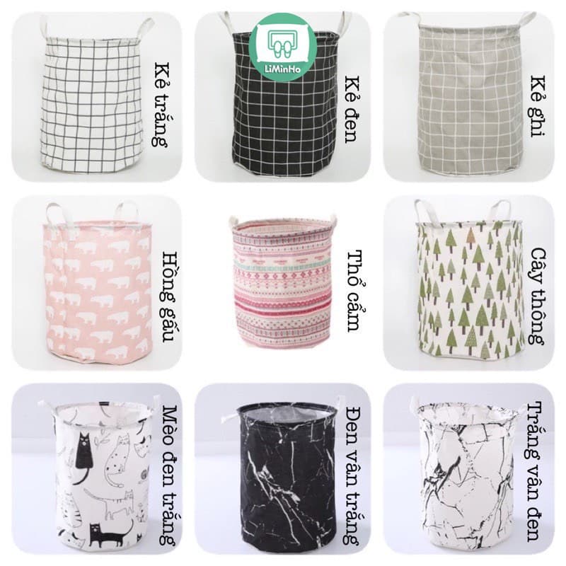 Giỏ vải đựng đồ đa năng, sọt vải để quần áo vải bố chống thấm nước