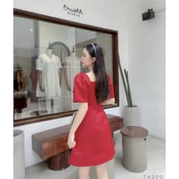 [Xả kho nghỉ bán] Đầm nữ dữ tiệc tay bồng nơ ngực thanh lịch - Váy xòe phối nơ 3M - Đầm nơ thiết kế 4