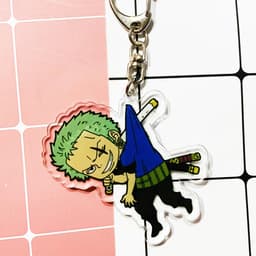 (Mua 1 tặng 1) Móc khóa mica One Piece Đảo Hải Tặc ver TREO NGƯỜI Luffy Ace hình in 2 mặt 6