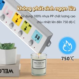 Ổ Cắm Điện USB Đa Năng Cao Cấp Chống Giật, 2 Cổng Cắm USB Có Chốt An Toàn Tiện Dụng 3