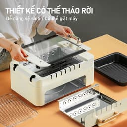 TJean Bếp Nướng Điện Không Khói bếp nướng điện cao cấp đa năng gia đình 6