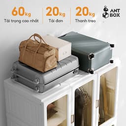 Tủ Quần Áo Trong Suốt ANTBOX 6-15 Ngăn 1-3 Móc 360L-890L Thời Trang Di Động Phòng Ngủ Phòng Cho Thuê Tủ Đựng Quần Áo Hiện Đại Độ Ổn Định Cao Sức Chứa Lớn Với Cửa Hút Từ Tính 3