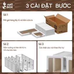 Tủ Quần Áo Trong Suốt ANTBOX 6-15 Ngăn 1-3 Móc 360L-890L Thời Trang Di Động Phòng Ngủ Phòng Cho Thuê Tủ Đựng Quần Áo Hiện Đại Độ Ổn Định Cao Sức Chứa Lớn Với Cửa Hút Từ Tính 7
