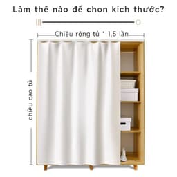 Rèm che đồ lặt vặt tủ quần áo đơn giản, rèm trượt đường ray tự dính, rèm cửa không đục lỗ, che giấu độ xấu, chống bụi, chống dầu, dễ tháo rời và giặt 4