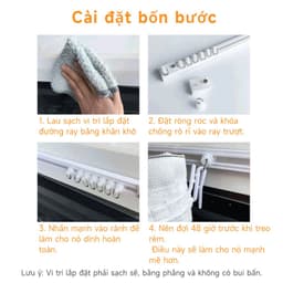 Rèm che đồ lặt vặt tủ quần áo đơn giản, rèm trượt đường ray tự dính, rèm cửa không đục lỗ, che giấu độ xấu, chống bụi, chống dầu, dễ tháo rời và giặt 3