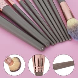 Bộ 10 Cọ Trang Điểm LHWA Tông Đen Vàng Cọ Mắt Cọ Chi Tiết Túi Da Sang Trọng Kèm Theo 3