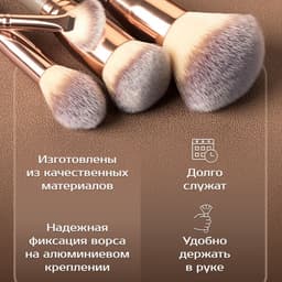 Bộ 10 Cọ Trang Điểm LHWA Tông Đen Vàng Cọ Mắt Cọ Chi Tiết Túi Da Sang Trọng Kèm Theo 5