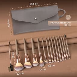 Bộ 10 Cọ Trang Điểm LHWA Tông Đen Vàng Cọ Mắt Cọ Chi Tiết Túi Da Sang Trọng Kèm Theo 6
