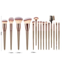 Bộ 10 Cọ Trang Điểm LHWA Tông Đen Vàng Cọ Mắt Cọ Chi Tiết Túi Da Sang Trọng Kèm Theo 8