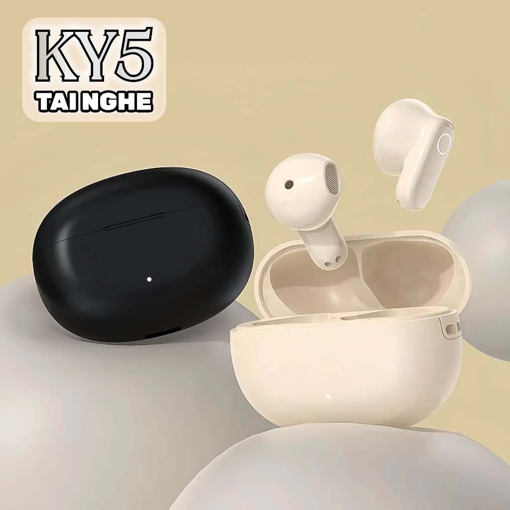 Tai nghe KY5 Nhét Tai Ánh Sáng Mới Nhất [3 Quà tặng] 1 Nhãn dán hoạt hình+1 Dây buộc+1 Bao tay chơi game, Âm thanh nổi mức HiFi, Micrô tích hợp, Chống nước iPX5, Điều khiển cảm ứng