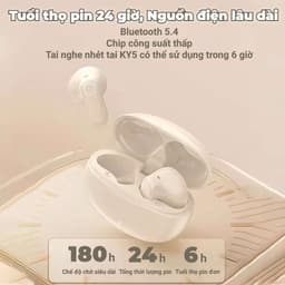 Tai nghe KY5 Nhét Tai Ánh Sáng Mới Nhất [3 Quà tặng] 1 Nhãn dán hoạt hình+1 Dây buộc+1 Bao tay chơi game, Âm thanh nổi mức HiFi, Micrô tích hợp, Chống nước iPX5, Điều khiển cảm ứng 4