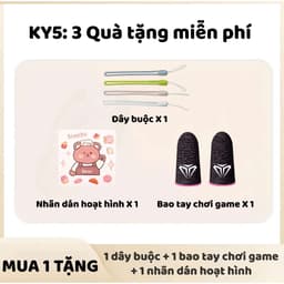 Tai nghe KY5 Nhét Tai Ánh Sáng Mới Nhất [3 Quà tặng] 1 Nhãn dán hoạt hình+1 Dây buộc+1 Bao tay chơi game, Âm thanh nổi mức HiFi, Micrô tích hợp, Chống nước iPX5, Điều khiển cảm ứng 2