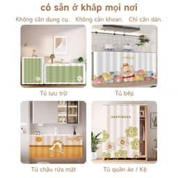 Rèm trang trí gương, Rèm ngắn tủ, chặn trượt, Kệ phòng tắm Rèm bụi, Hoa. Chặn máng xối, không dụng cụ, không khoan, có đường ray trượt. 3