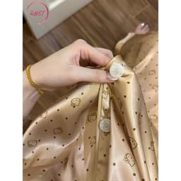  Bộ Đồ Ngủ Nữ Chấm Mèo Dài Tay Quần Phù Hợp Với ĐỒ BỘ NỮ MỚI LỤA. 2