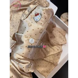  Bộ Đồ Ngủ Nữ Chấm Mèo Dài Tay Quần Phù Hợp Với ĐỒ BỘ NỮ MỚI LỤA. 4