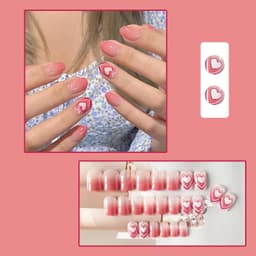 24 miếng [Miễn phí keo] Bộ móng giả form vừa xinh, cute cho các nàng dễ mang, đi học đi làm đều tiện 9