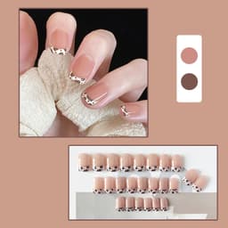 24 miếng [Miễn phí keo] Bộ móng giả form vừa xinh, cute cho các nàng dễ mang, đi học đi làm đều tiện 8