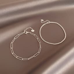 Vòng Tay Xích Cườm Bạc Thiết Kế Đơn Giản - Vòng Tay Lấp Lánh Thời Trang Cho Nữ 2